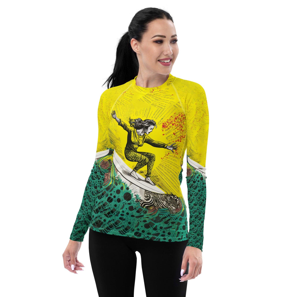 Chic Surfing 1 10 Women's Rash Guard with exceptional UV protection for serious surfers.