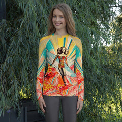 Surfing Swell All-Over Print Women's Rash Guard Ride The Waves In Style - Beyond T-shirts