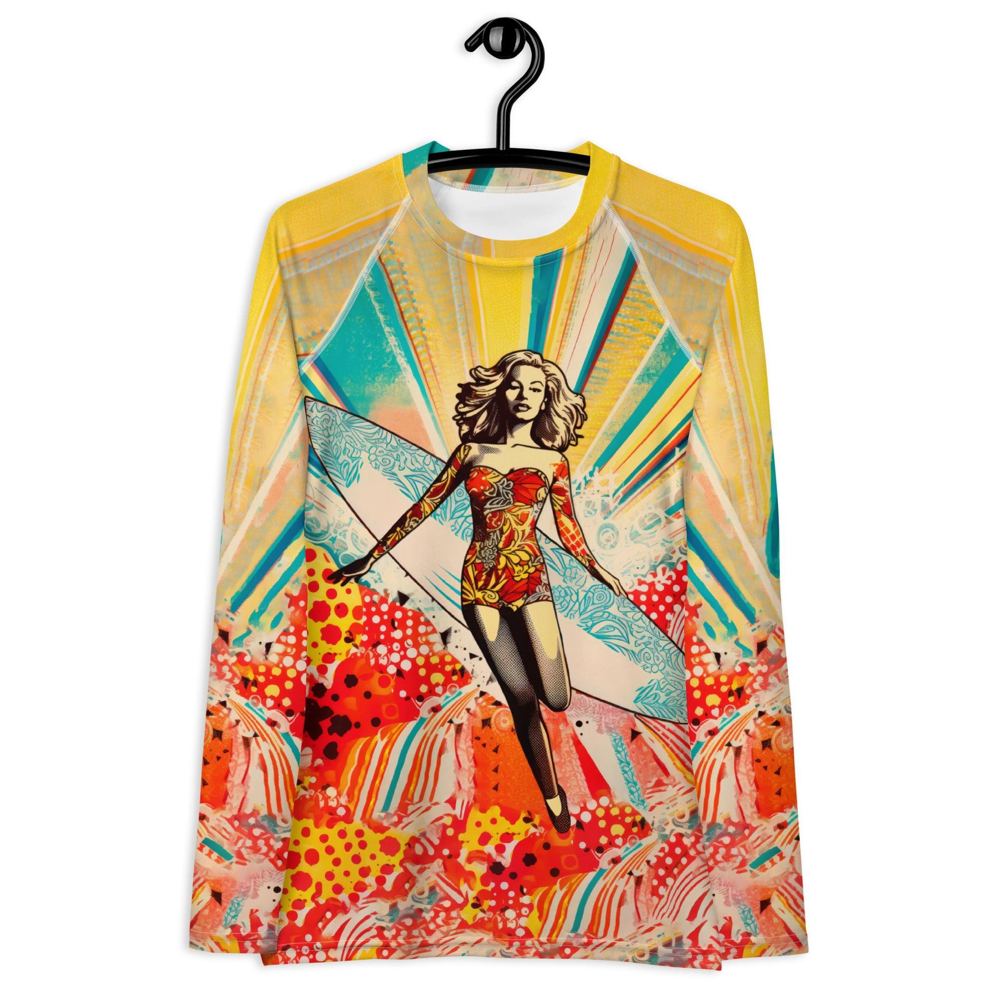 Surfing Swell All-Over Print Women's Rash Guard Ride The Waves In Style - Beyond T-shirts