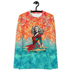 Beach Bliss All-Over Print Women's Rash Guard Ride The Waves - Beyond T-shirts