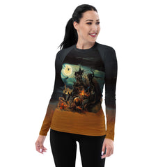 Witching Waves Women's Rash Guard Ride The Magic Of Halloween - Beyond T-shirts