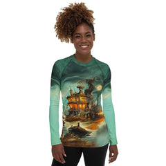 Halloween Horizons All-Over Print Women's Rash Guard - Embrace The Spirit Of The Season - Beyond T-shirts