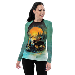 Halloween Seascape All Over Print Women's Rash Guard Embrace The Spooky Seas - Beyond T-shirts