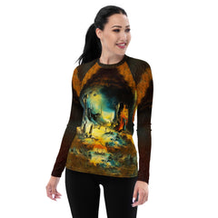 Gothic Beach All Over Print Women's Rash Guard Surfing Halloween Elegance - Beyond T-shirts