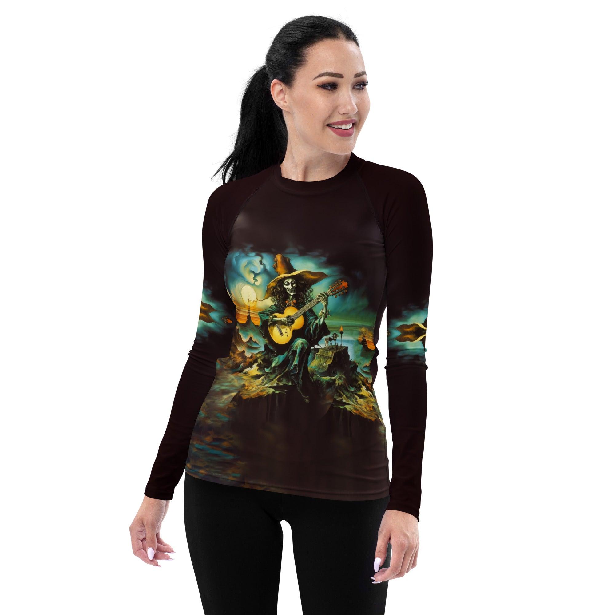 Ghosts By The Sea Women's Rash Guard Surfing Halloween Spirits - Beyond T-shirts