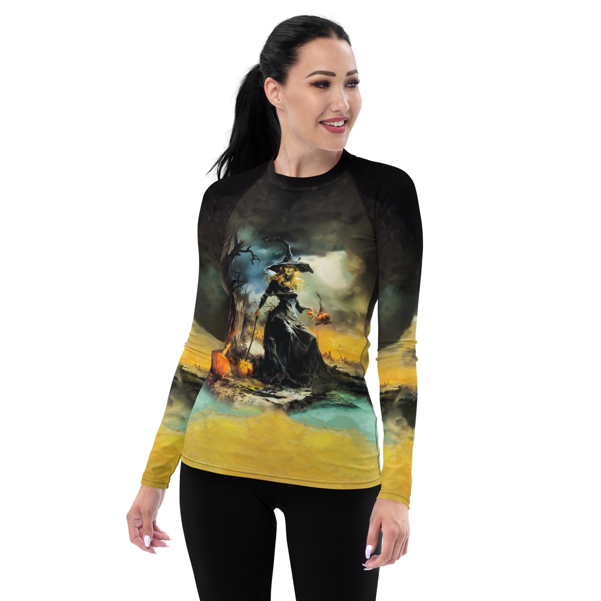 Haunted Dunes Women's Rash Guard Embrace Halloween's Mystery - Beyond T-shirts