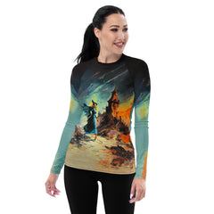 Gothic Halloween All Over Print Women's Rash Guard Embrace The Dark Elegance - Beyond T-shirts