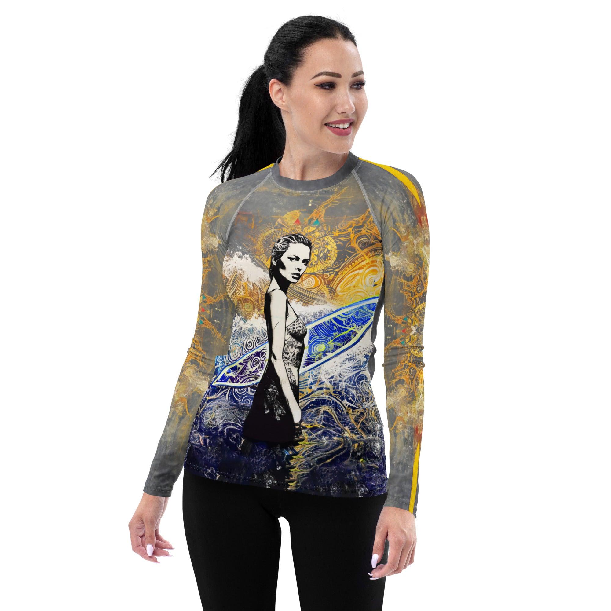 Seaside Serenity Women's Rash Guard - Beyond T-shirts