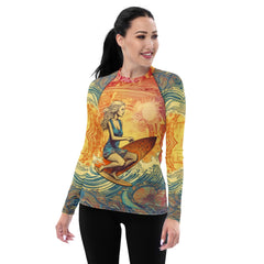 Sun Kissed Surfing Women's Rash Guard - Beyond T-shirts