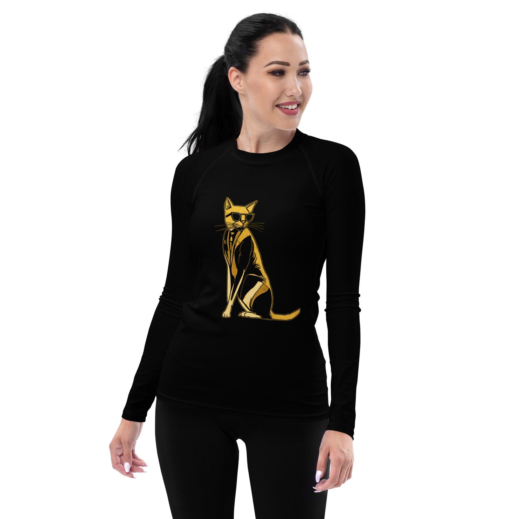 Feline Grace All-Over Print Women's Rash Guard - Beyond T-shirts