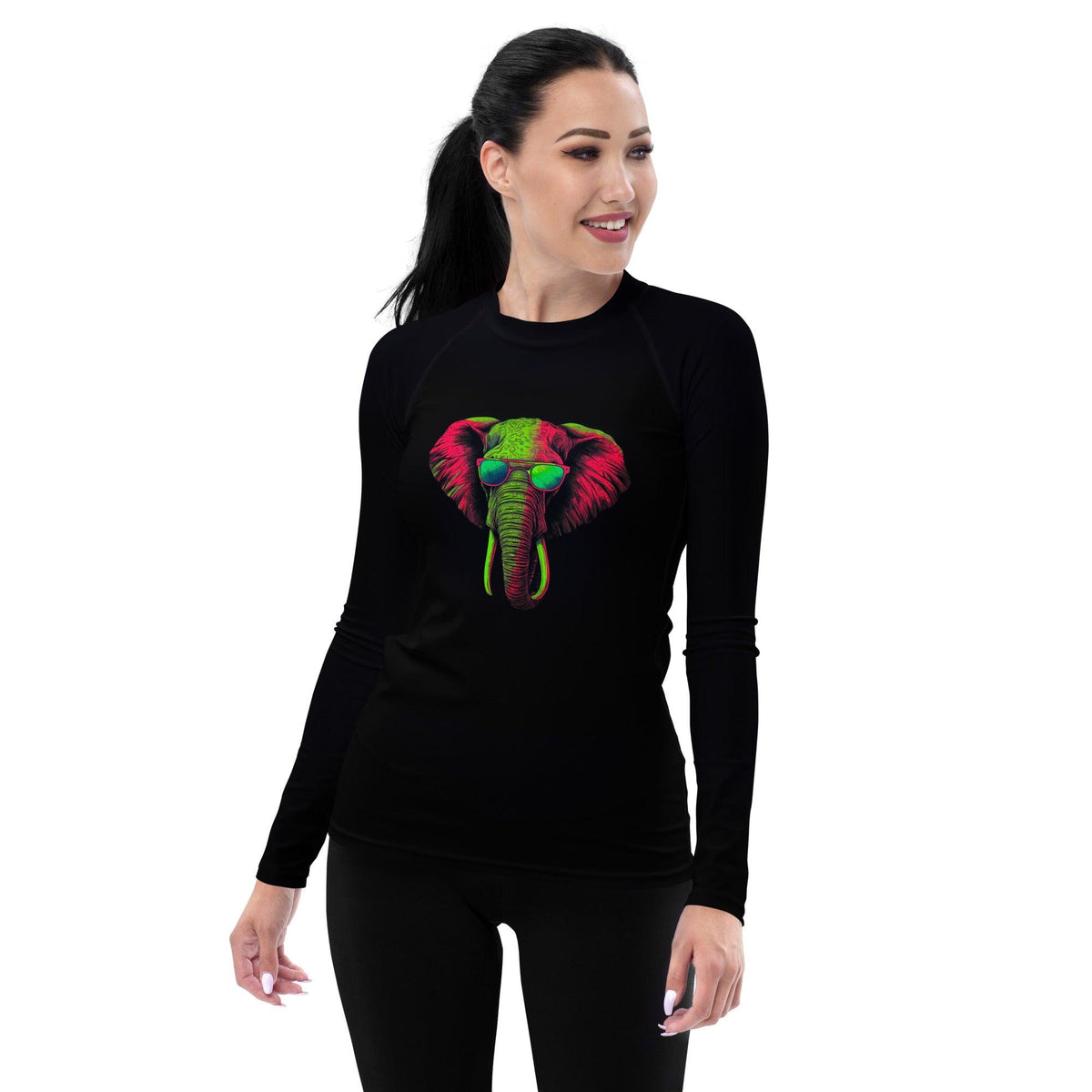 Majestic Elephant All-Over Print Women's Rash Guard - Beyond T-shirts