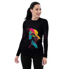 Glamorous Metallic All-Over Print Women's Rash Guard - Beyond T-shirts