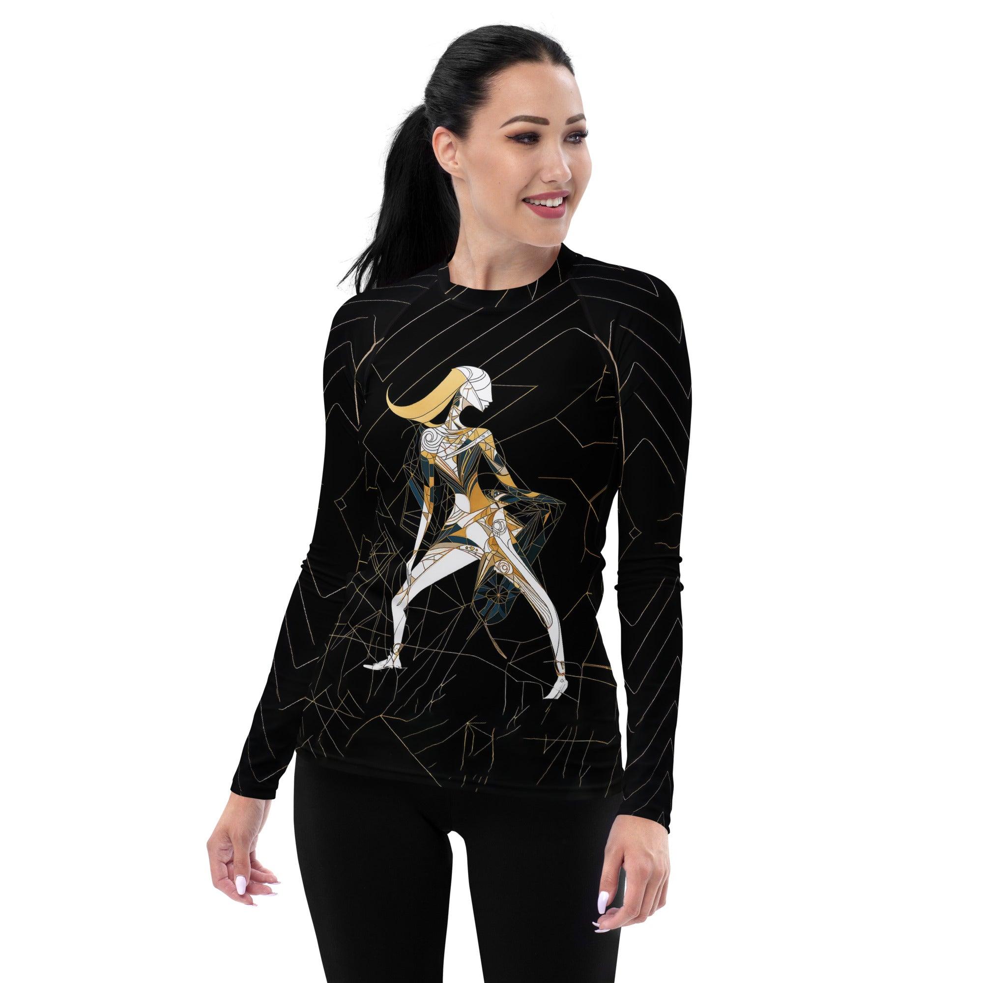 Futuristic Neon All-Over Print Women's Rash Guard - Beyond T-shirts