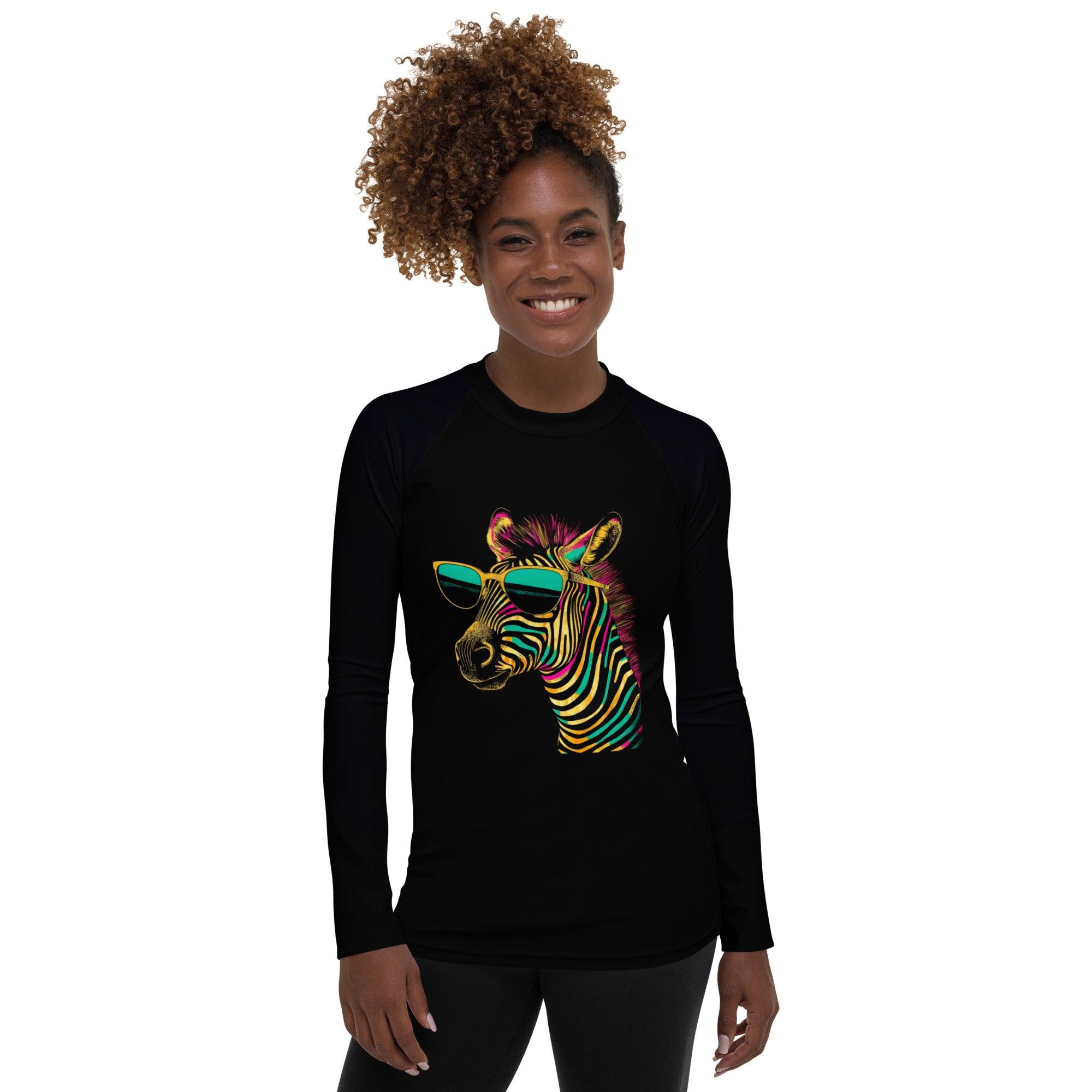 Vibrant Stripes Women's Rash Guard - Beyond T-shirts