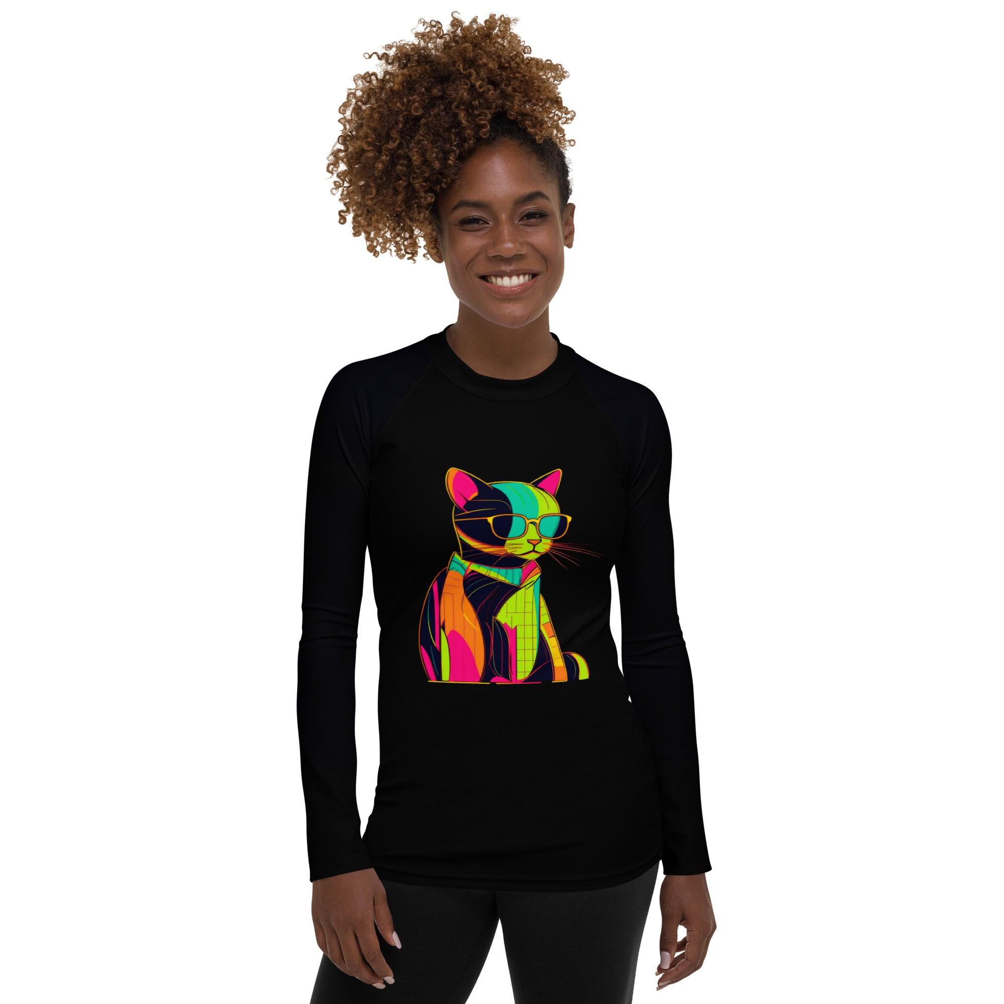 Graceful Whiskers Women's Rash Guard - Beyond T-shirts