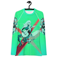 Runway Melodies Women's All-Over Print Rash Guard - Beyond T-shirts