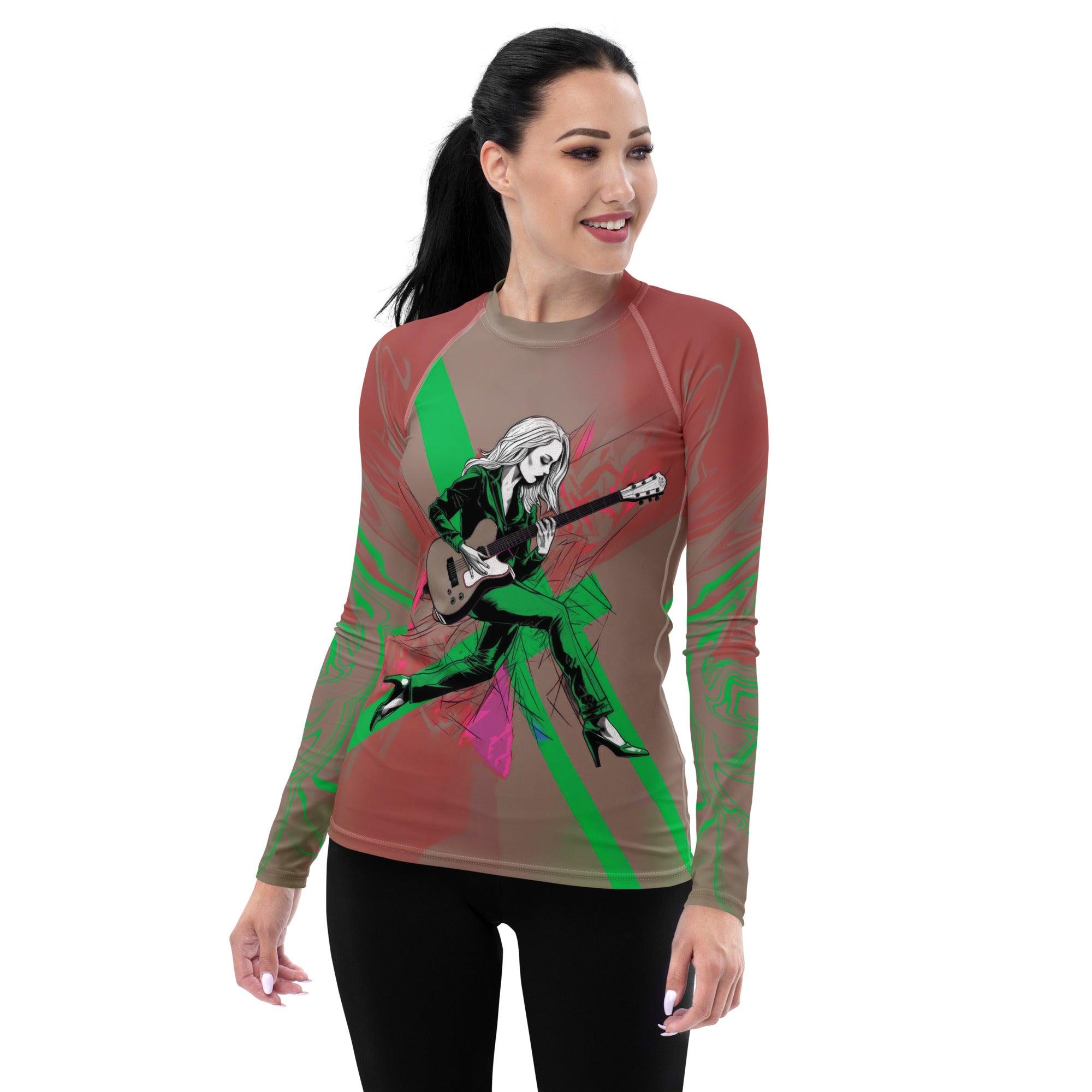 Chic Serenade Women's All-Over Print Rash Guard - Beyond T-shirts