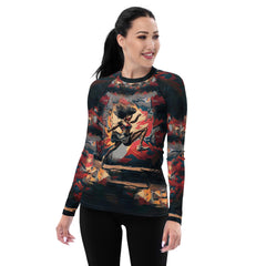 Kickboxing Energy Women's Rash Guard Athletic Style - Beyond T-shirts