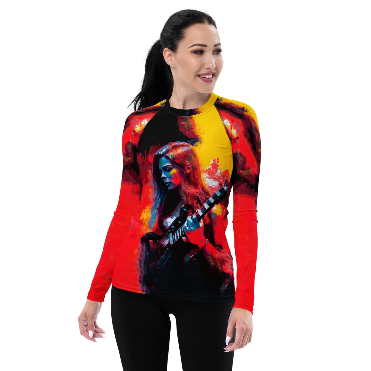 Music Lover's All-Over Print Women's Rash Guard - Groove in Style - Beyond T-shirts