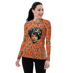 Rhythmic Reflections Women's Music Themed Rash Guard - Beyond T-shirts