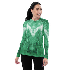 Earthly Harmony Women's All-Over Print Rash Guard - Beyond T-shirts