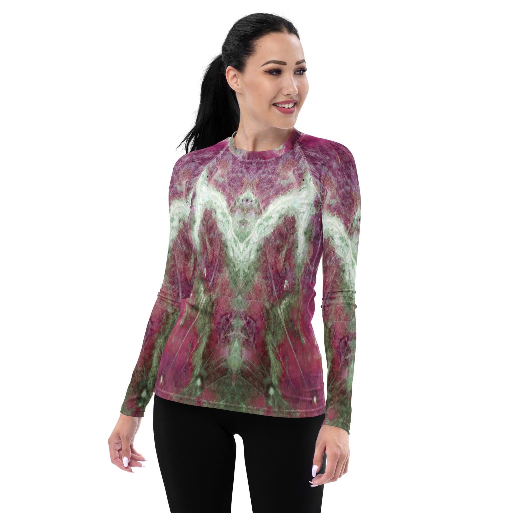 Savannah Symphony Women's Natural Pattern Rash Guard - Beyond T-shirts