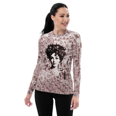 Electric Melodies Women's All-Over Print Rash Guard - Beyond T-shirts