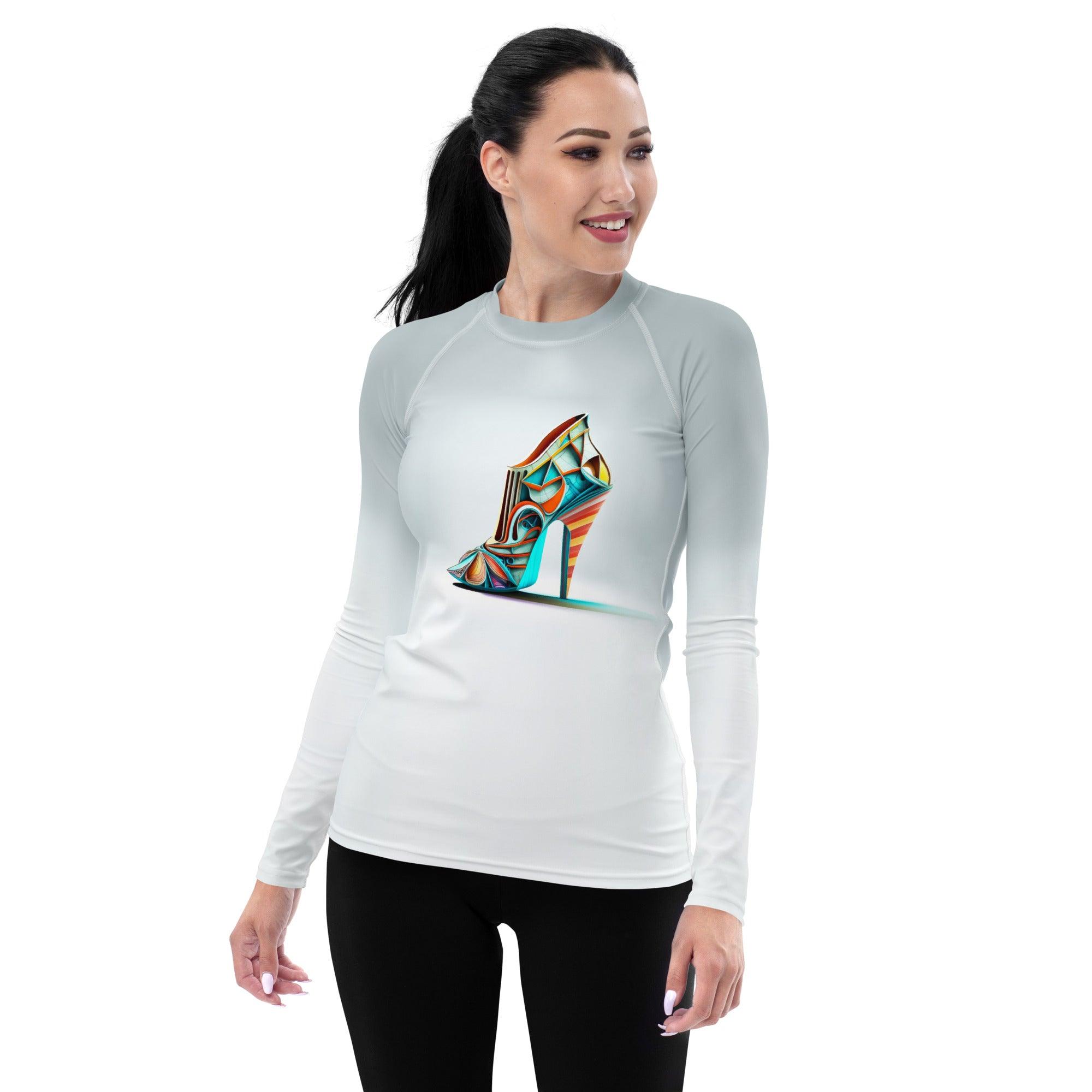 Radiant Odyssey Futuristic Shoes Women's Rash Guard - Beyond T-shirts