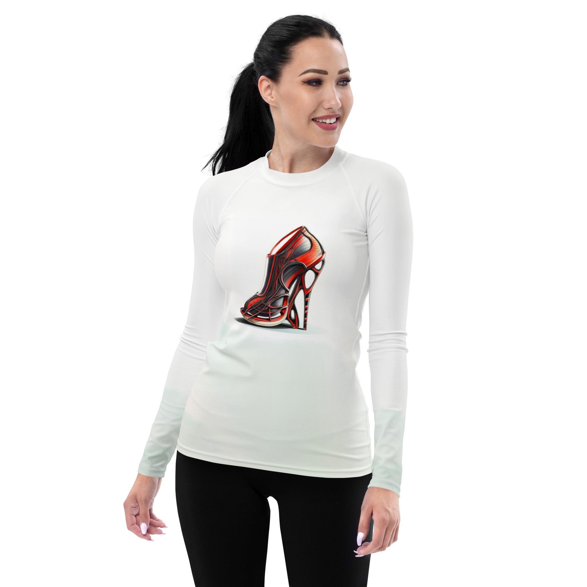 Quantum Luminance Futuristic Shoes Women's Rash Guard - Beyond T-shirts