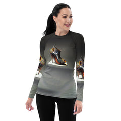 Stellar Glide Futuristic Shoes Women's Rash Guard - Beyond T-shirts