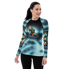 Radiant Nexus Futuristic Shoes Women's Rash Guard - Beyond T-shirts