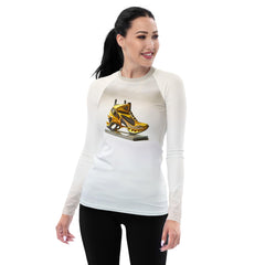 Quantum Stride Futuristic Shoes Women's Rash Guard - Beyond T-shirts