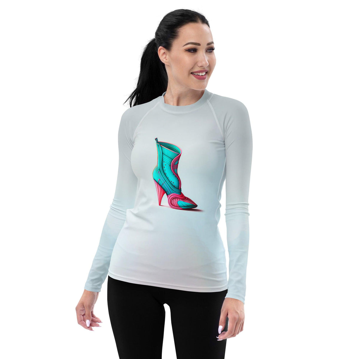 Nebula Nexus Futuristic Shoes Women's Rash Guard - Beyond T-shirts