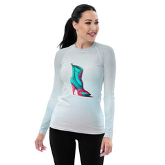 Nebula Nexus Futuristic Shoes Women's Rash Guard - Beyond T-shirts