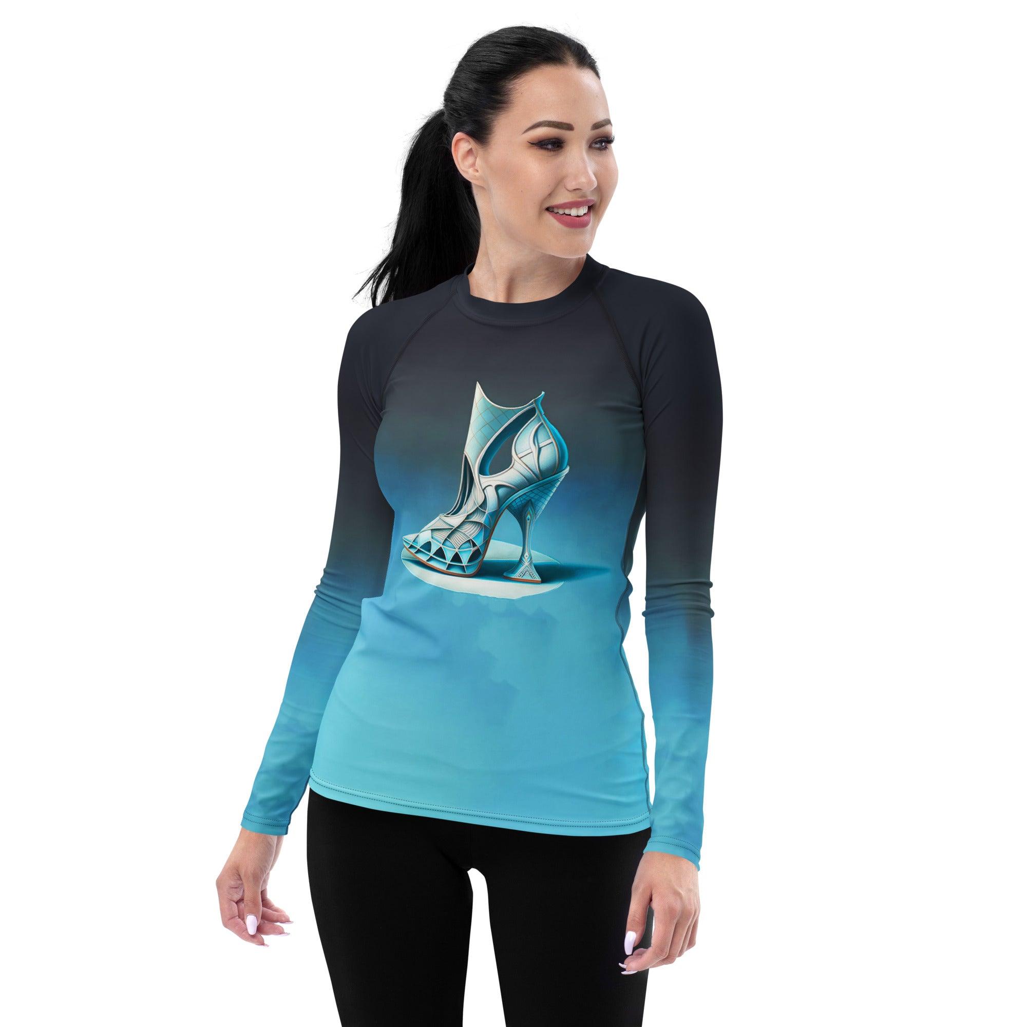 Radiant Odyssey Futuristic Shoes Women's Rash Guard - Beyond T-shirts