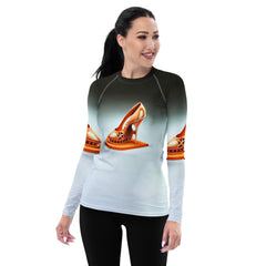 Stellar Glide Futuristic Shoes Women's Rash Guard - Beyond T-shirts