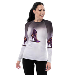 Quantum Radiance Futuristic Shoes Women's Rash Guard - Beyond T-shirts