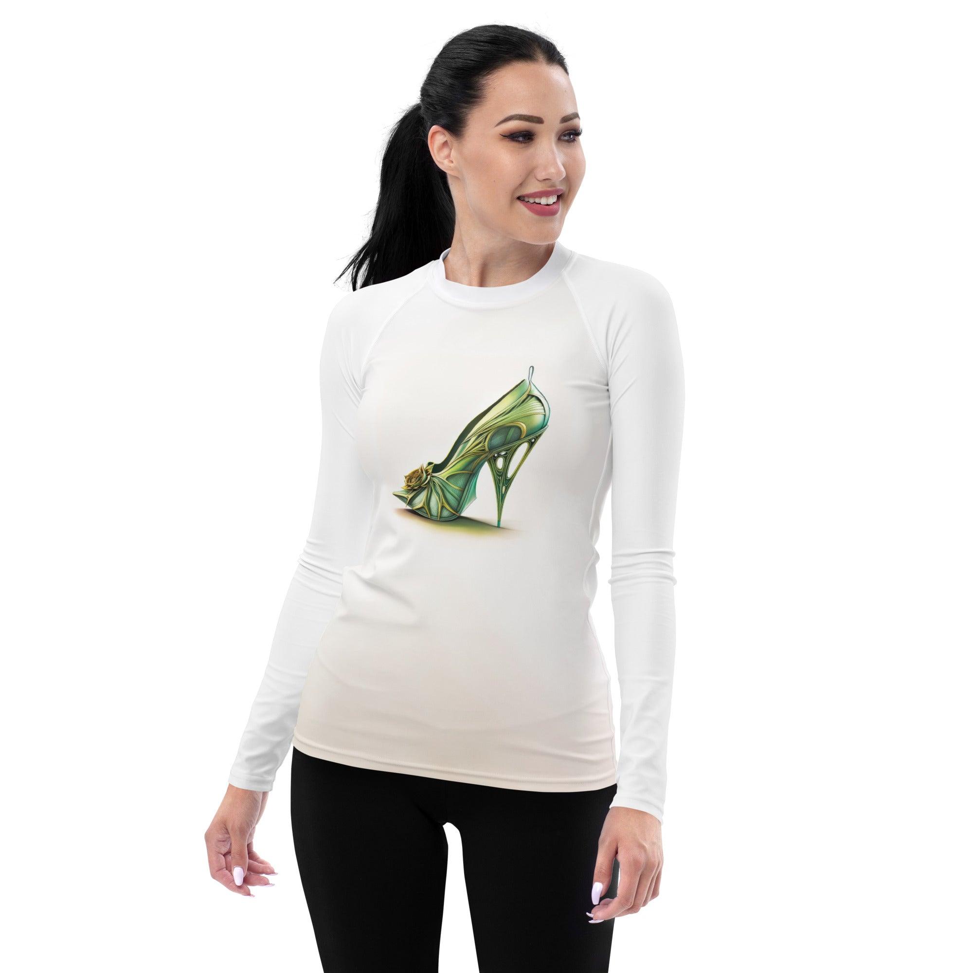 Ethereal Glide Futuristic Shoes Women's Rash Guard - Beyond T-shirts