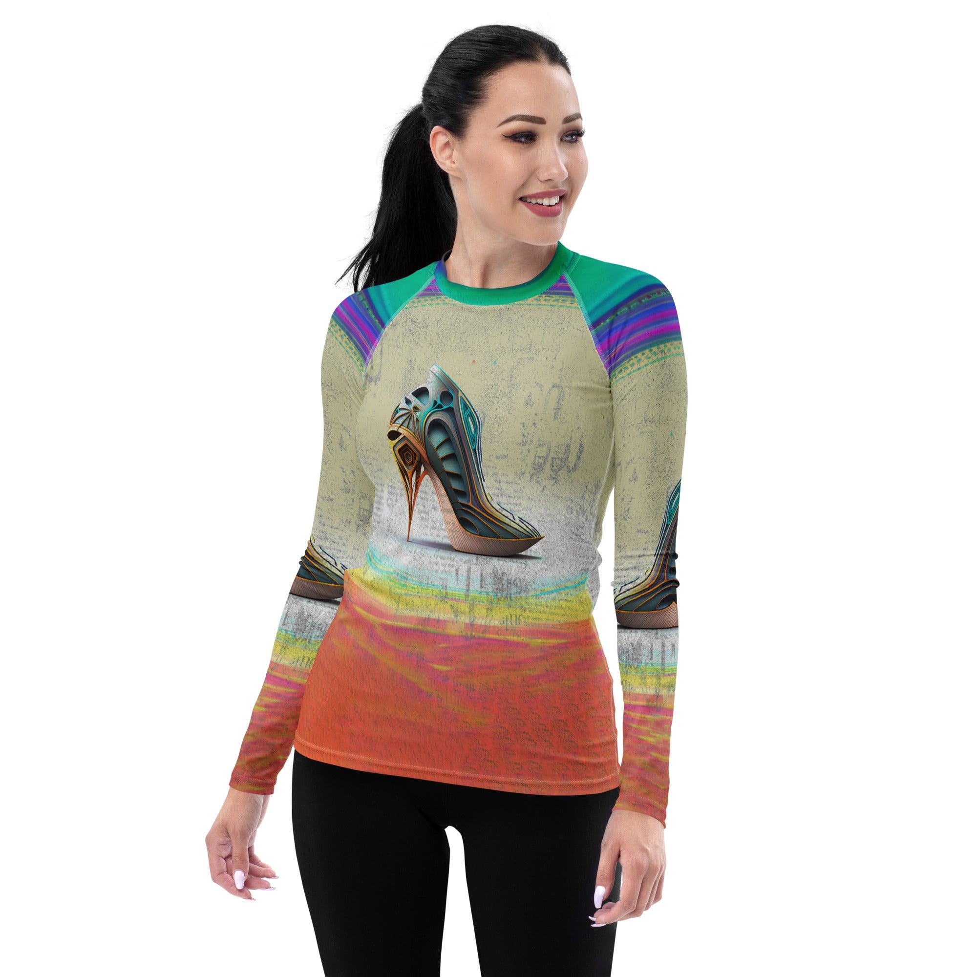 Prism Stride Futuristic Shoes Women's Rash Guard - Beyond T-shirts