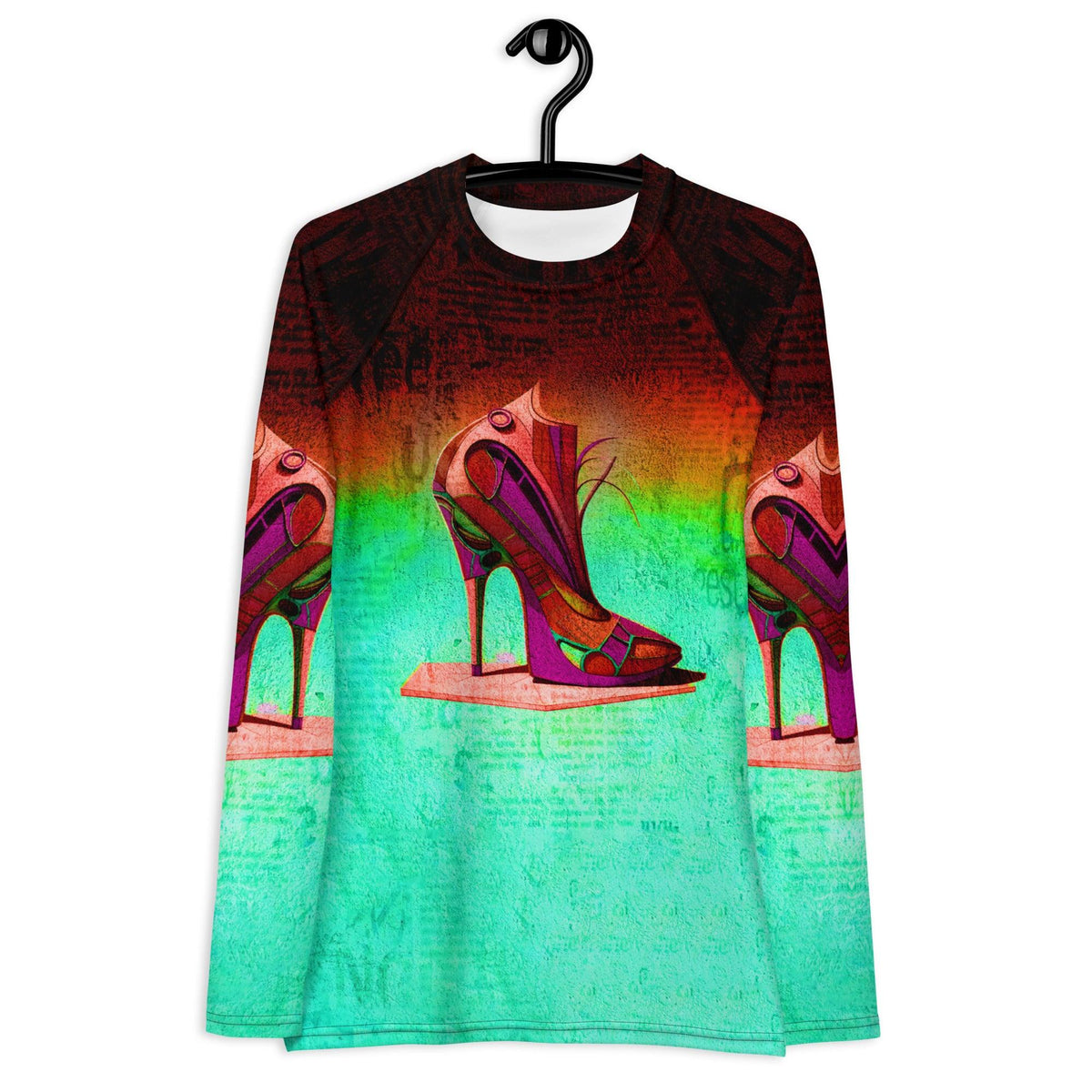 Fusion Flash Futuristic Shoes Women's Rash Guard - Beyond T-shirts