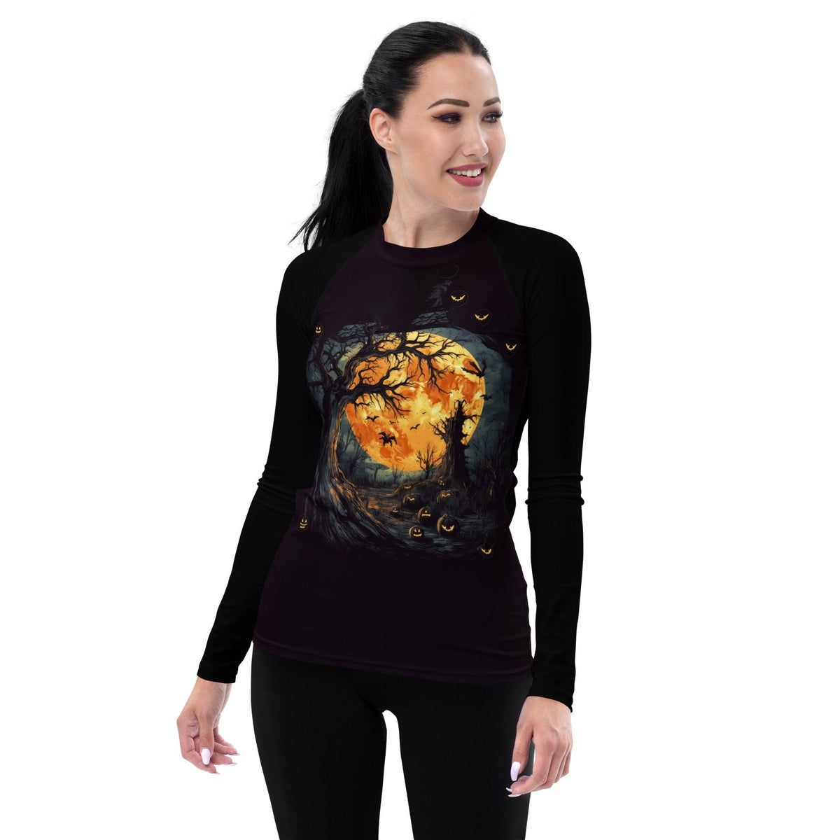 Witchy Elegance Halloween Women's Rash Guard - Beyond T-shirts