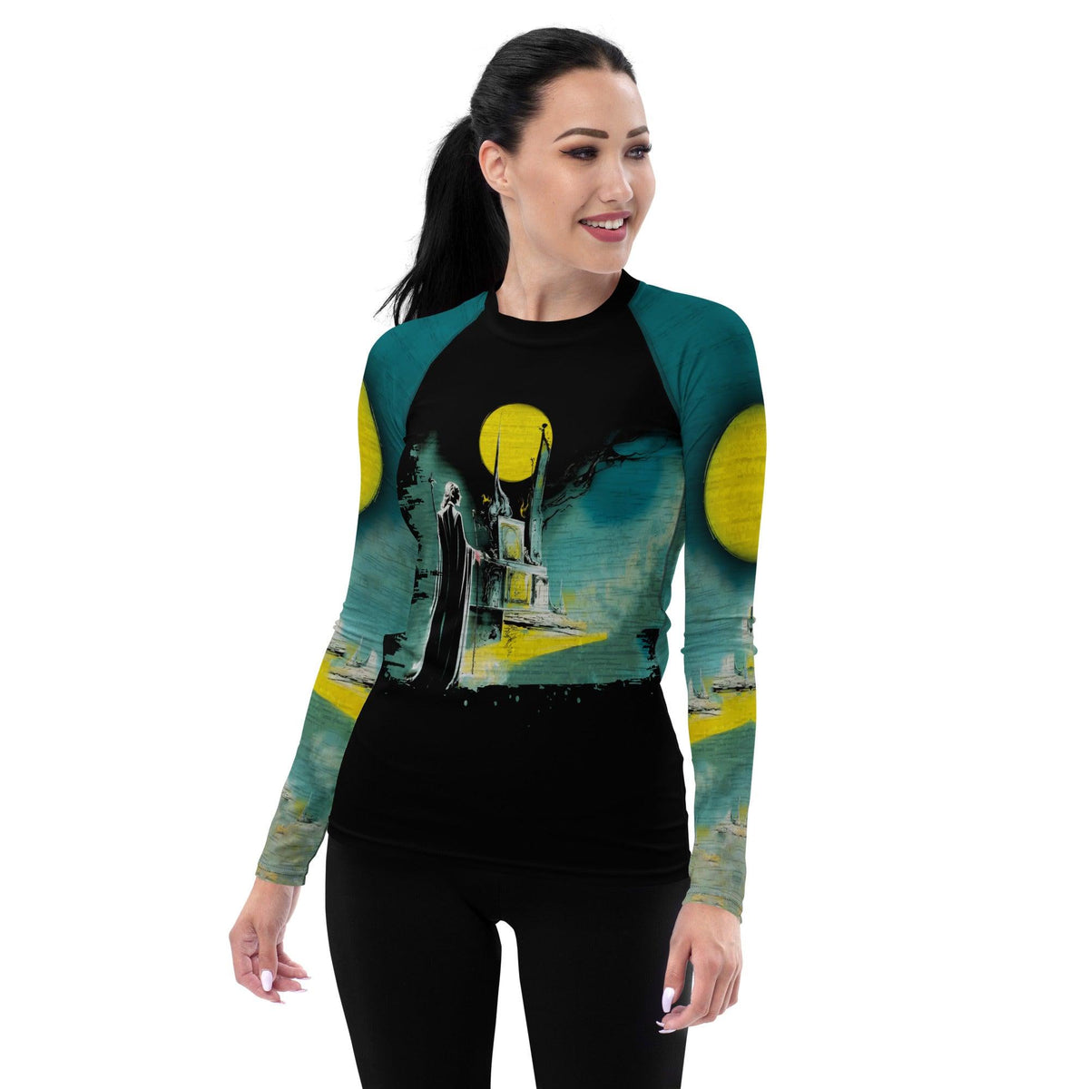 Ghoulishly Glam Halloween Women's Rash Guard - Beyond T-shirts