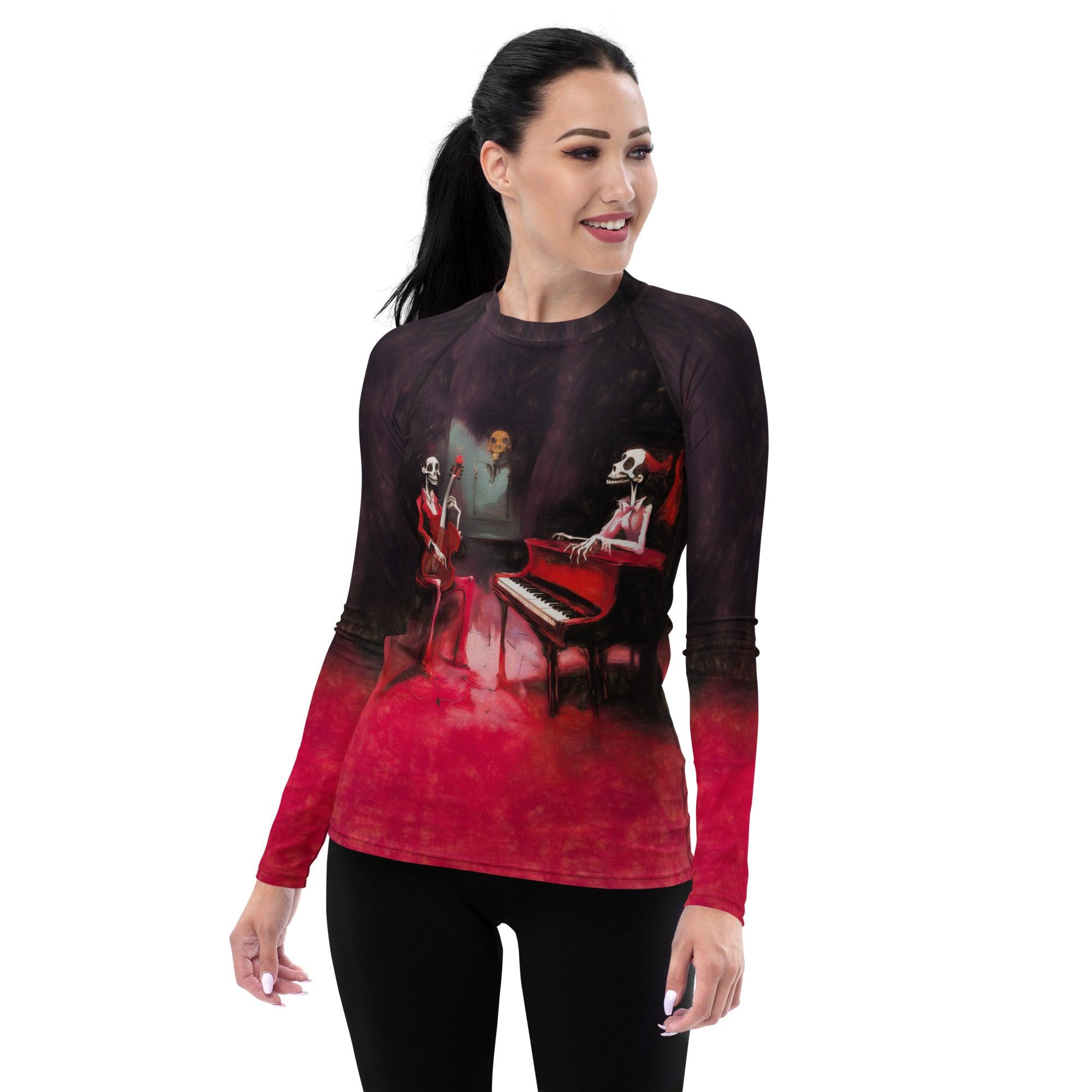 Spooky Ghostly Halloween Women's Rash Guard - Beyond T-shirts