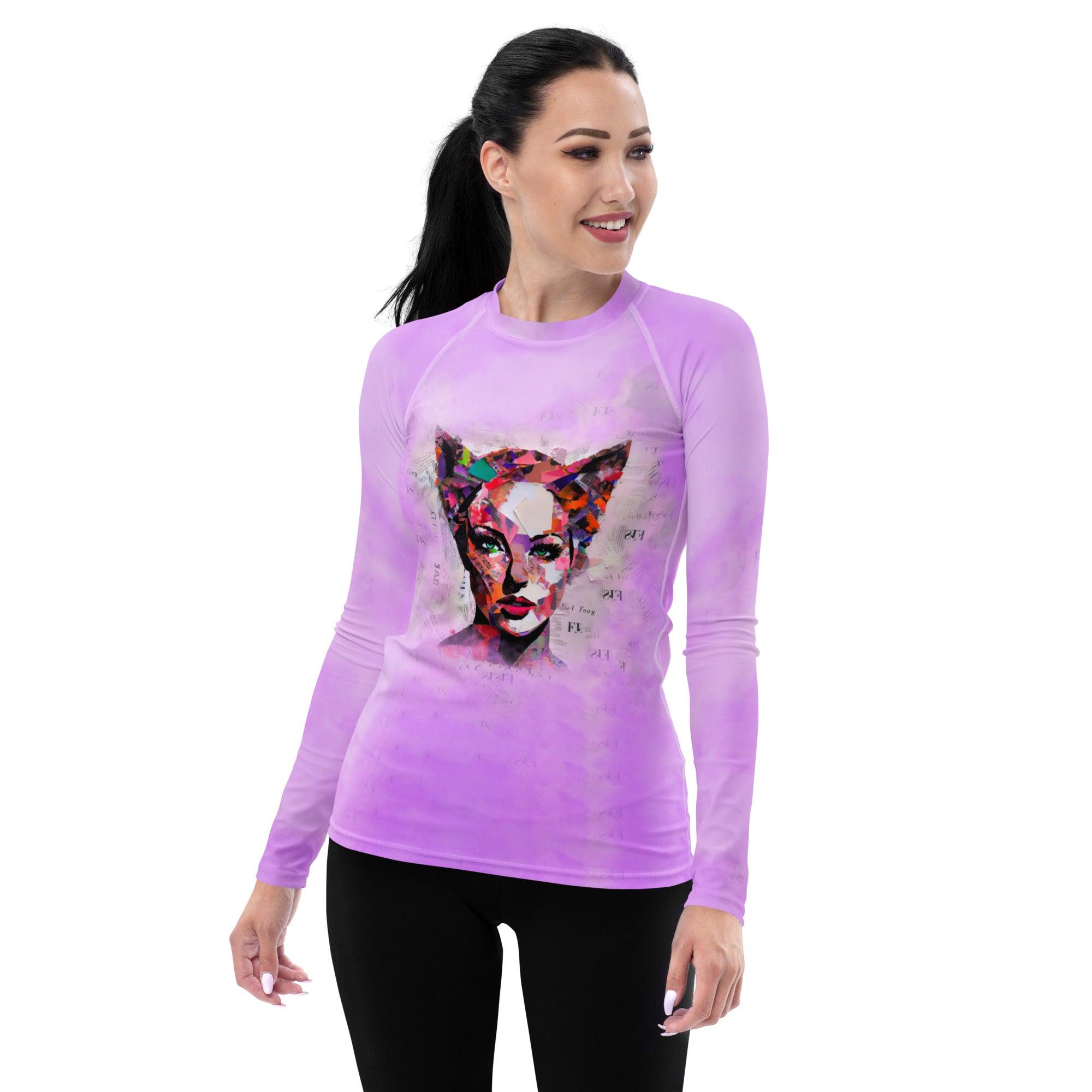 Melodic Reverie Women's All-Over Print Rash Guard - Beyond T-shirts