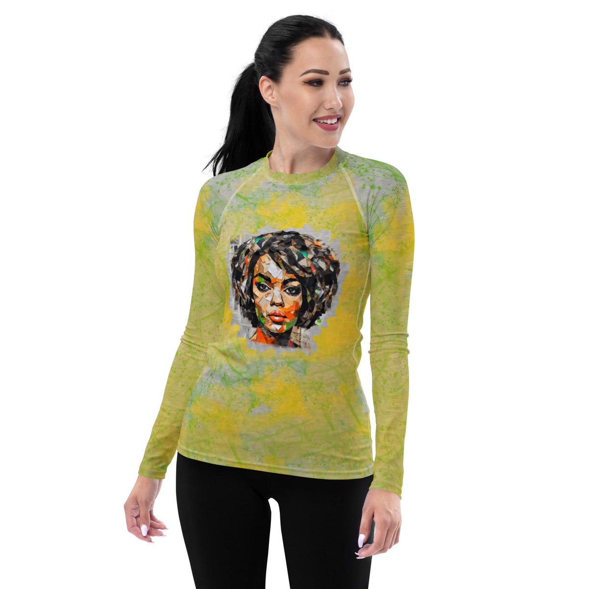 Rhythmic Guitar Groove Women's All-Over Print Rash Guard - Beyond T-shirts