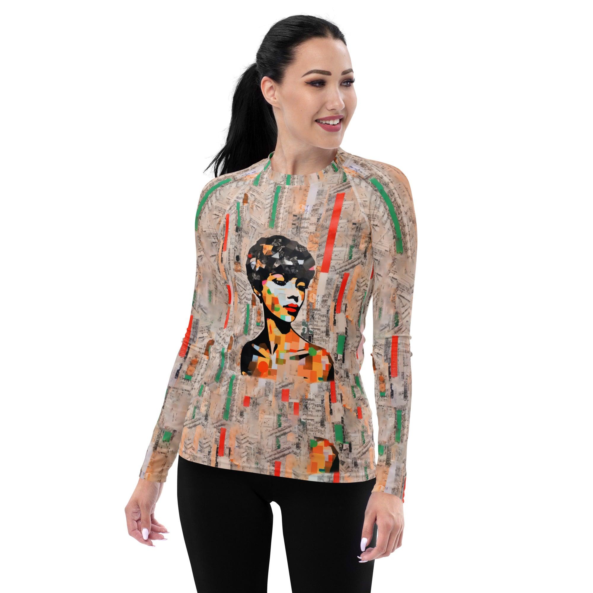 Musical Notes Symphony Women's All-Over Print Rash Guards - Beyond T-shirts
