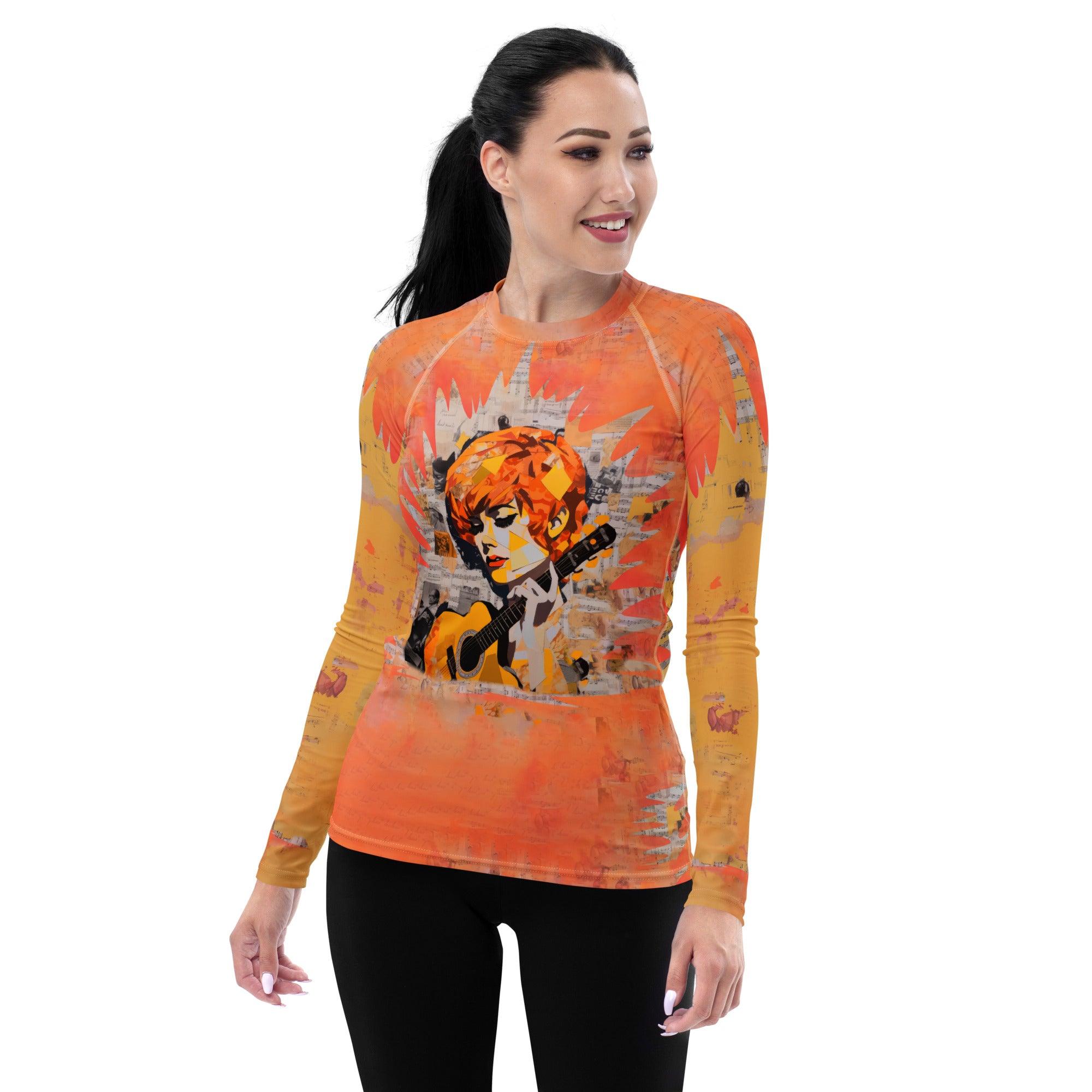 Saxophone Serenade Women's All-Over Print Rash Guards - Beyond T-shirts