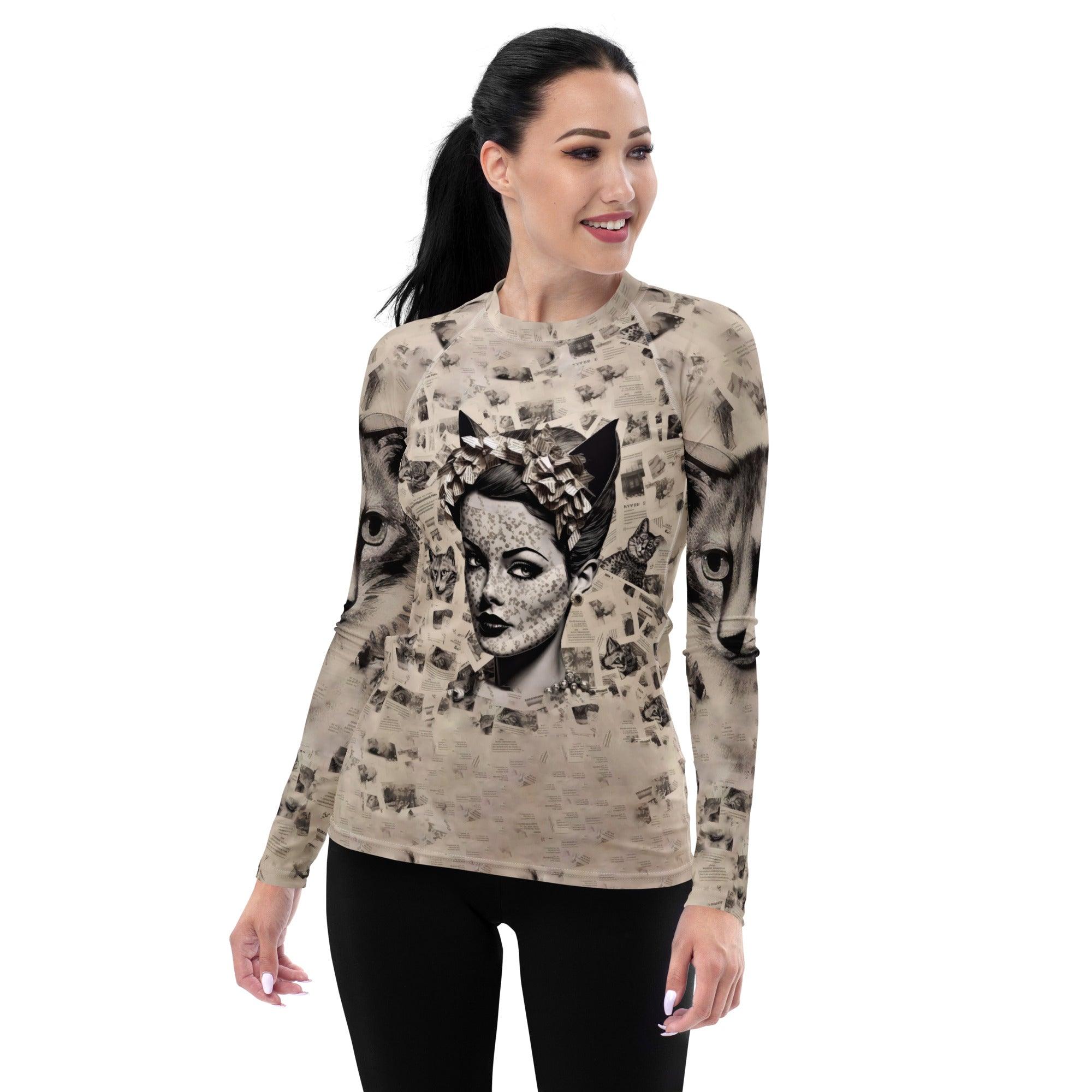 Abstract Music Fusion Women's All-Over Print Rash Guards - Beyond T-shirts