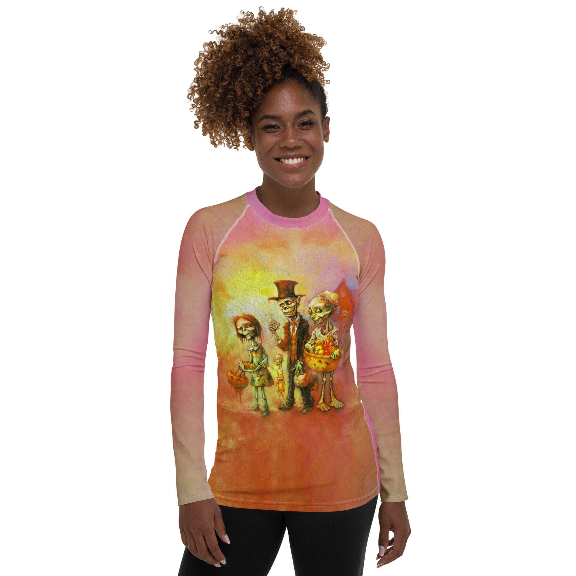 Pumpkin Patch Delight Halloween Women's Rash Guard - Beyond T-shirts