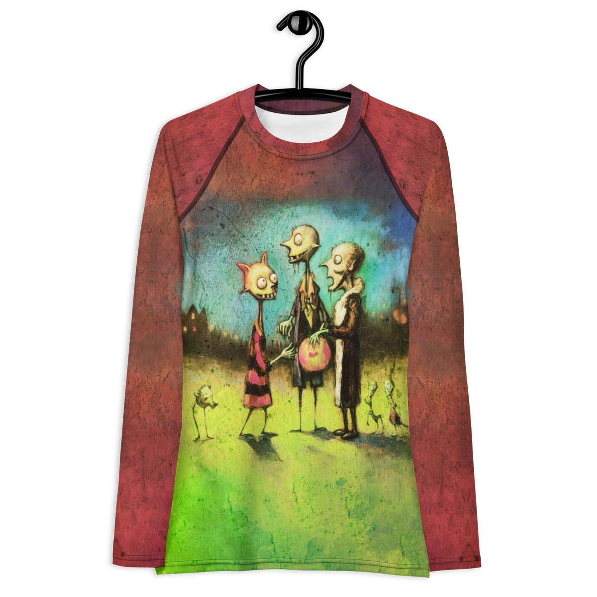 Trick Or Treat Ghostly Women's Rash Guard - Beyond T-shirts